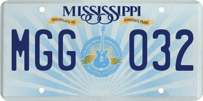 MS license plate MGG032