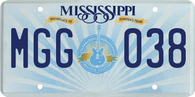 MS license plate MGG038
