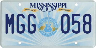 MS license plate MGG058