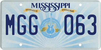 MS license plate MGG063