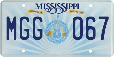 MS license plate MGG067