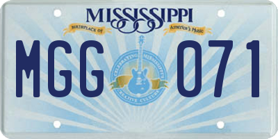 MS license plate MGG071