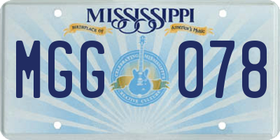 MS license plate MGG078