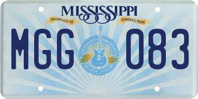 MS license plate MGG083