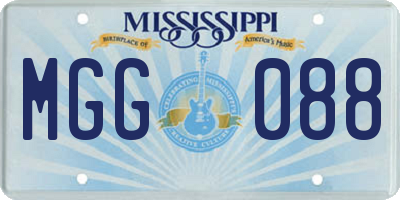 MS license plate MGG088