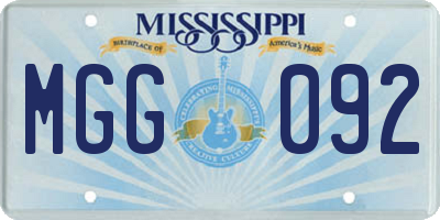 MS license plate MGG092