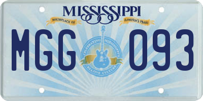 MS license plate MGG093