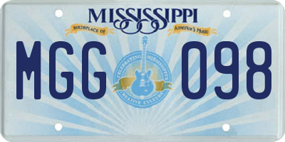 MS license plate MGG098