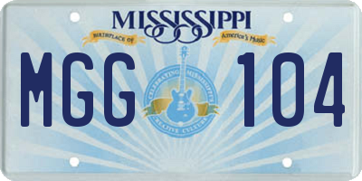 MS license plate MGG104