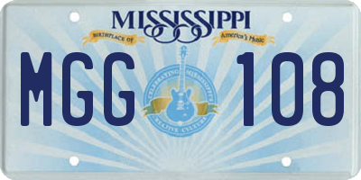 MS license plate MGG108