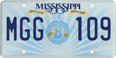 MS license plate MGG109