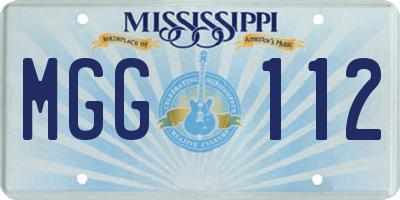MS license plate MGG112