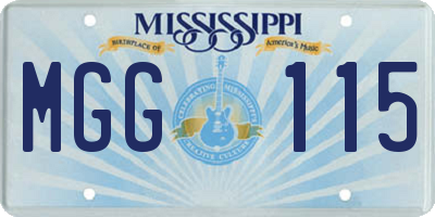 MS license plate MGG115