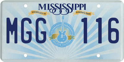 MS license plate MGG116