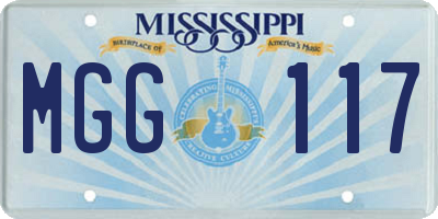 MS license plate MGG117