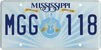 MS license plate MGG118