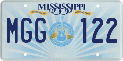 MS license plate MGG122