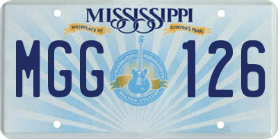 MS license plate MGG126