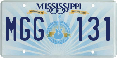 MS license plate MGG131