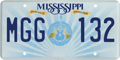MS license plate MGG132