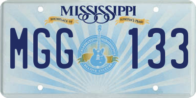 MS license plate MGG133