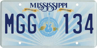 MS license plate MGG134