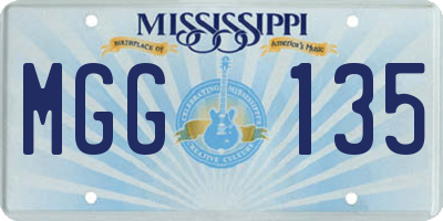 MS license plate MGG135