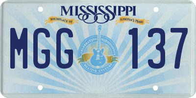 MS license plate MGG137