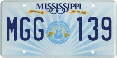 MS license plate MGG139