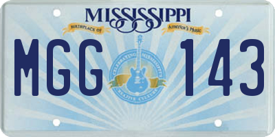 MS license plate MGG143