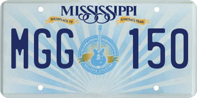 MS license plate MGG150