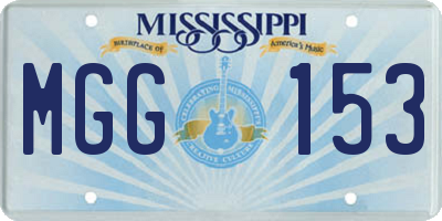 MS license plate MGG153