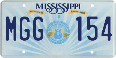 MS license plate MGG154