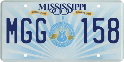 MS license plate MGG158