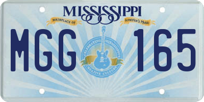 MS license plate MGG165