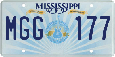 MS license plate MGG177