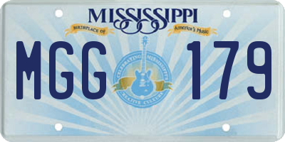 MS license plate MGG179