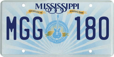 MS license plate MGG180