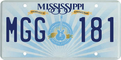 MS license plate MGG181