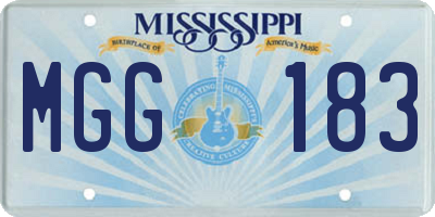 MS license plate MGG183