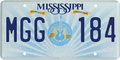 MS license plate MGG184