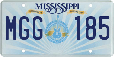 MS license plate MGG185
