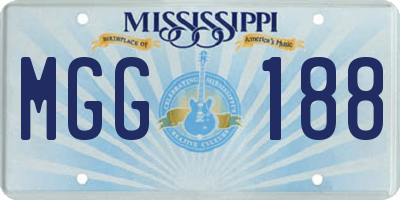 MS license plate MGG188