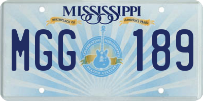 MS license plate MGG189