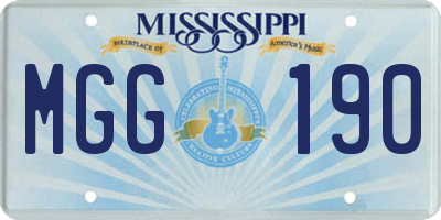 MS license plate MGG190