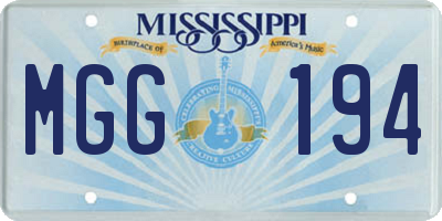 MS license plate MGG194