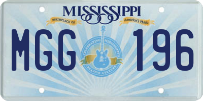 MS license plate MGG196
