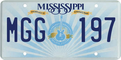 MS license plate MGG197