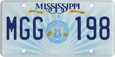 MS license plate MGG198