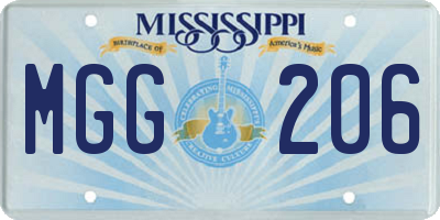 MS license plate MGG206